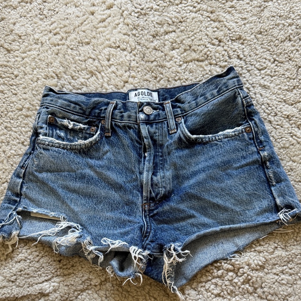 Agolde Distressed Blue Jean Shorts sz 24. Gently used